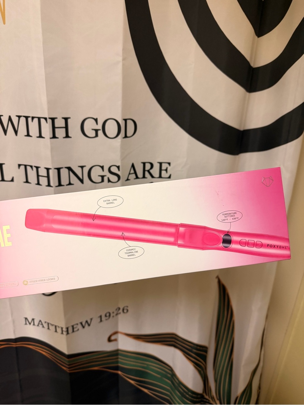 FOXYBAE Pink Ceramic Curling Wand - Women Hair Tools